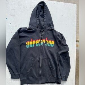 Men's Adrenaline Sweatshirt Black Spell-Out L Reggae Marley Jamaica Y2K